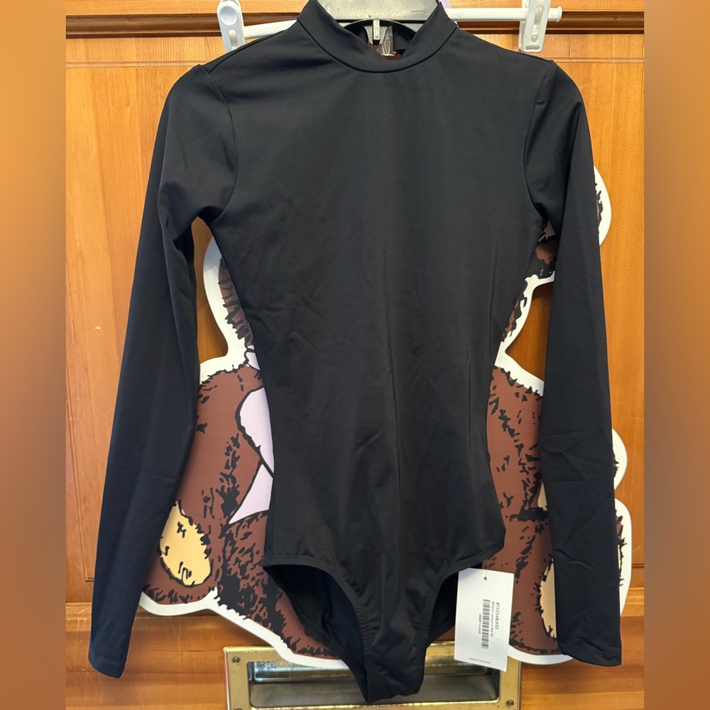 Black Baltogs long sleeve leotard